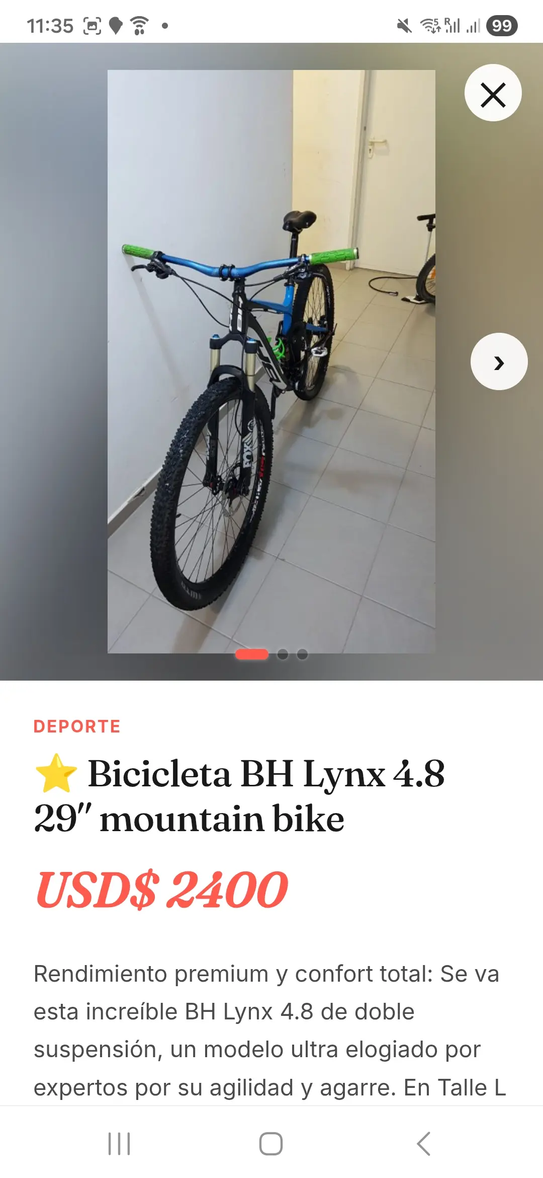 Detalle BH Lynx — USD 2.400