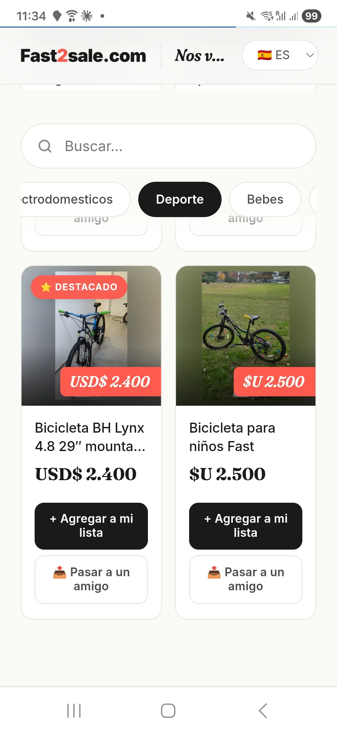 Foto: celular liquidando una bici sobre cajas durante una mudanza